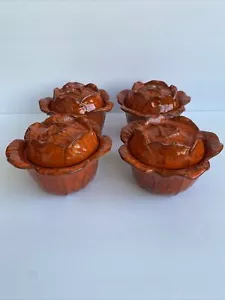 Ciotole e coperchi cavolo ceramica artistica vintage metà secolo ceramica arancione fotovoltaica Italia - Foto 1 di 10