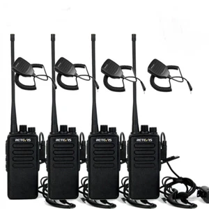 Retevis RT1 UHF Walkie Talkie dalekiego zasięgu 3000mAh 16CH Dwukierunkowe radia i mikrofon 4 szt. - Zdjęcie 1 z 10
