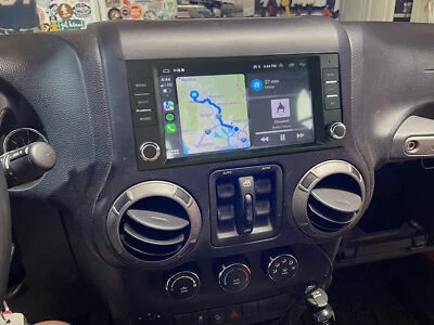 Car Radio Stereo For Jeep Wrangler 2007-2017 JK Apple Carplay Android 13 GPS Nav Foto 1 de 4