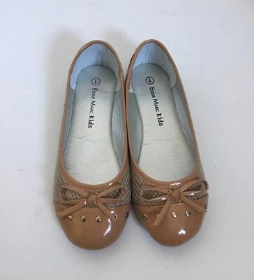 Niñas Eddie Marc Niños Pajarita Marrón Zapatos Talla 1 Foto 1 de 4