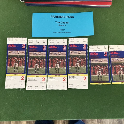 6- 2005 Ole Miss Rebels vs Citadel Football tickets Stubs Cover