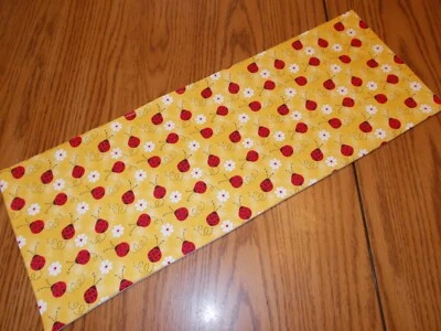Handmade ladybug décor MINI table runner Toilet Tank Topper bath animal yellow - Image 1 of 2