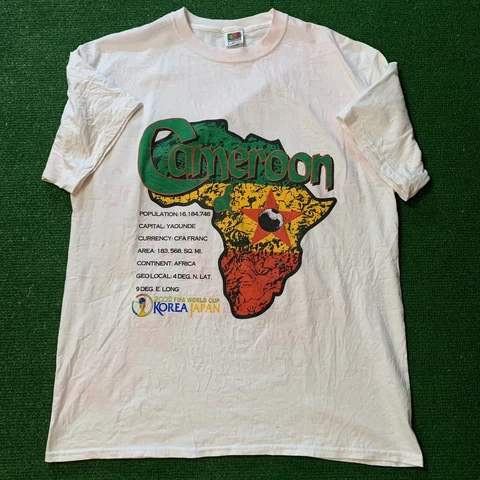 NEW Vintage 2002 FIFA Team CAMEROON Korea Japan World Cup TShirt SZ XL Cover