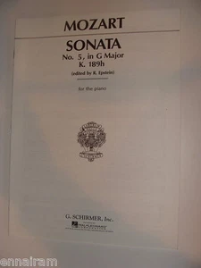 Mozart Sonata No. 5 in G major K 189h ed. R Epstein piano - Picture 1 of 1