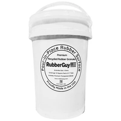 RubberGuy Pour-in-Place Rubber Surface Kit 26lb – Black Granules + Clear Binder - Image 1 of 3