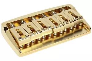 GOTOH 510FX-6 6-String Fixed Bridge CNC Machined w/ Steel Saddles - Gold - Picture 1 of 4