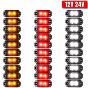 Smoke 2.5" LED Oval Clearance Side Marker Light Truck Trailer RV Amber/Red/White - Foto 1 di 17
