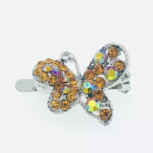 SCHMETTERLING Magnet Haarspange Strass Kristall Haarnadel Mini Haarspange braun 3-2 - Bild 1 von 8