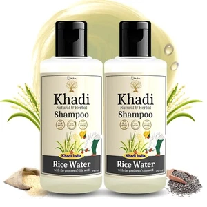 2 X KHADI Rice Water & Chia Seed Shampoo | Natural Damage Repairment For Unisex - Picture 1 of 7