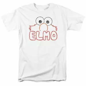 Sesame Street Elmo Letters T Shirt Mens Licensed Classic TV Show White - Picture 1 of 2