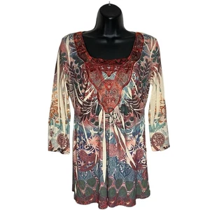 Blusa Energe Y2K Top Mujer Pequeña Hada Capricho Hippie Encaje Boho Manga 3/4 - Imagen 1 de 13