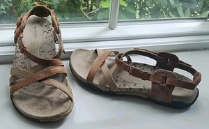 Merrell Jacardia Riemchensandalen Damen 5 San Remo hellbraun Leder Freizeit J63670 - Bild 1 von 11
