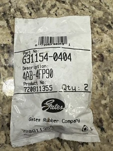 (pack Of 2) GENUINE Hydraulic Coupling / Adapter Gates G31154-0404 - Foto 1 di 2