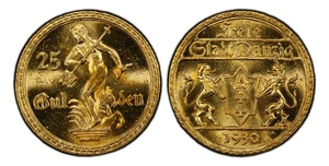 DANZIG. 1930 AV 25 Gulden. PCGS MS64. KM 150; Fr.-44. Just 4000 minted. - Picture 1 of 1