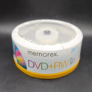 Memorex DVD-RW 25 Pack 4X 4.7GB 120 Min Rewritable Disc New Unopened. - Picture 1 of 4
