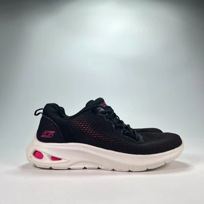 Skechers BOBS Black Hot Pink Sneakers Comfort Shoes 117434 Women's Size 7 - Image 1 of 4