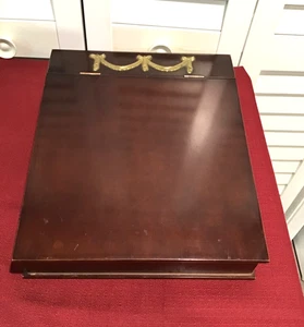 Vintage Bombay Company massive Kirsche Schoß Schreibtisch Band & Schleifen Schnörkel Messing Scharnier - Bild 1 von 6