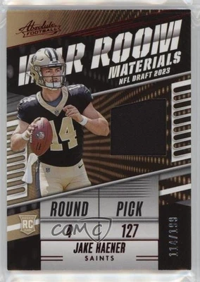 2023 Panini Absolute War Room Materials /199 Jake Haener #WR-JHAE Rookie RC - Image 1 of 2