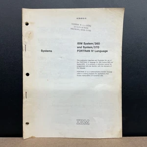 Manuale utente vintage IBM System 360 e System 370 Fortran IV lingua - Foto 1 di 4
