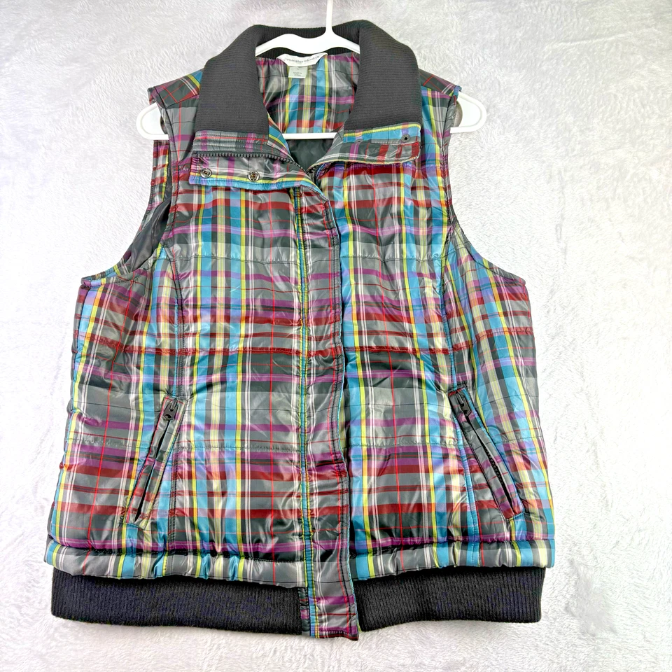 Chaleco acolchado Gorpcore multicolor a cuadros acolchado para mujer talla L Christopher & Banks  Foto 1 de 4