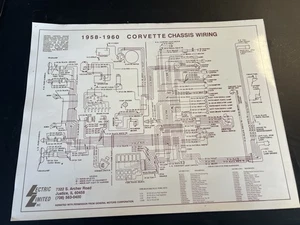 1958-60 Corvette Laminated Chassis Wiring Harness Diagram LectricLimited - Bild 1 von 1