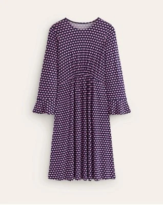 Boden флейта рукав Джерси платье размер 14 Reg новый с Ярлыками Sherbert Crescent штамп - Изображение 1 из 4