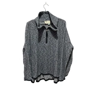 Anthropologie Saturday Sunday Gray Ribbed 1/4 Zip Up Oversized Sweater XS - Picture 1 of 5