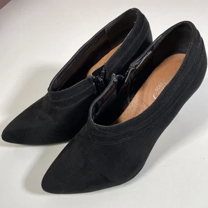 Ladies TU Sole Comfort Black Fax Suede Ankle Heel Shoes UK3 - Picture 1 of 8