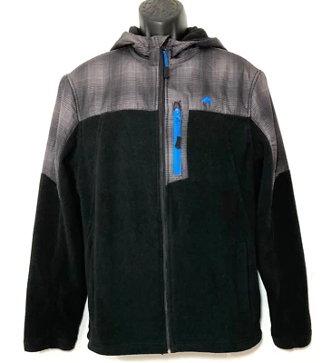 SNOZU POLAR CON CAPUCHA CREMALLERA COMPLETA NEGRO CON CANESÚ Y CAPUCHA A CUADROS GRIS Y NEGRO, PARA HOMBRE M Foto 1 de 3