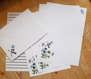 Bluebell flowers & butterfly Letter Writing Paper & Envelopes Stationery Set - Picture 1 of 5