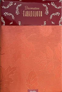 Benson Mills Burnt Orange Jacquard Maple Leaves Tablecloth 60” X 102” Oblong - Picture 1 of 2