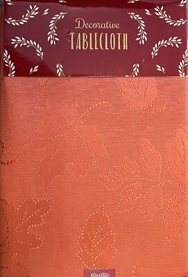 Benson Mills Burnt Orange Jacquard Maple Leaves Tablecloth 60” X 102” Oblong - Image 1 of 2