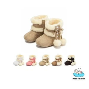 Bowknot Toddler Boots with Plush Lining Rubber Soft Sole for Warm Winter Outings - Picture 1 of 17