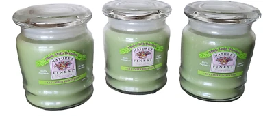 Scented Jar Candles Bulk 3-Pack Cucumber Honeydew Nature's Finest Beeswax 304 - Image 1 of 4