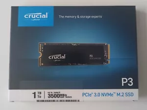 Crucial P3 1TB 3.0 NAND NVMe PCIe M.2 SSD.Brand New Sealed. - Picture 1 of 9