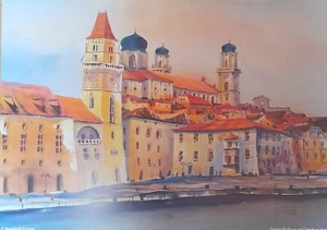 Passaubild Ansicht Kunstdruck Bernhard Gerner 42 X 59 cm ohne Passepartout - Bild 1 von 6