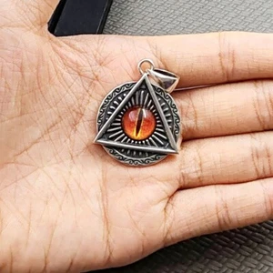 A15 Pendant Disc Allseeing Eye Sterling Silver 925 - Imagen 1 de 4