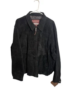 American Classics Colebrook Black Suede Leather Bomber Jacket XL Vintage flaws - Picture 1 of 19