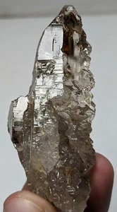 Natural elestial terminated and gemmy smokey Quartz with mica Inclusions  - Picture 1 of 13