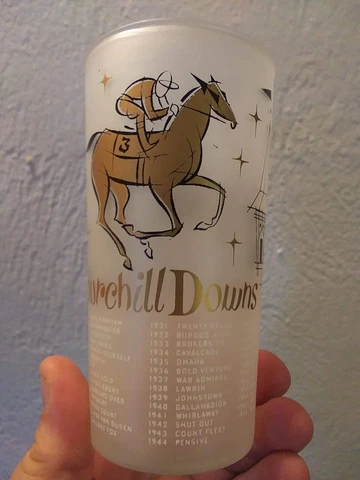 1957 Excellent Condition Official KENTUCKY DERBY Frosted glass Cover