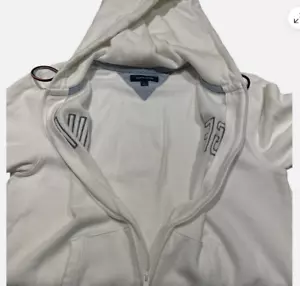Tommy Hilfiger Men's Spell Out Sweatshirt Hoodie Full Zipper(WHITE L)NWTD - Picture 1 of 3