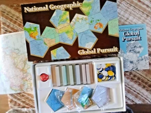 National Geographic Global Pursuit Geography Map Board Game 1987 Complete - Picture 1 of 24