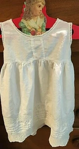 Edwardian Baby or LARGE DOLL Dress Cotton Filet lace inserts & PIN TUCKS-ANTIQUE - Picture 1 of 11