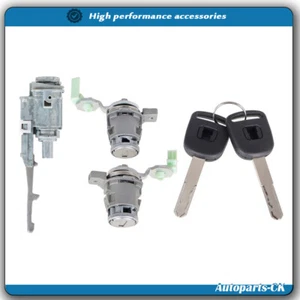 Ignition Switch Cylinder+2 Door Lock Cylinder+2 Key For 02-05 Honda Civic CR-V - Foto 1 di 8