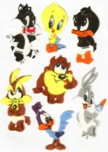 **SELTEN** Maxi Fuzzy LOONEY TUNES BABYS Sandylion Aufkleber - Bild 1 von 1