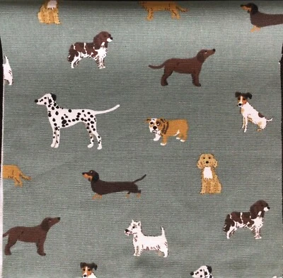 Sophie Allport Fetch Dogs Cotton Duck Fabric New Dachshund Bulldog Spaniel - Image 1 of 4