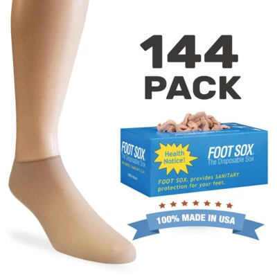 Foot Sox 144 Pack Calcetines Desechables Ped Try On Footie Nylon Alto XL Mujer Hombre Foto 1 de 4