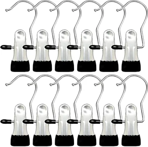 Boot Hangers for Closet 12 Pack Hanging Clips Hook Clothes Pins for Laundry H... - Picture 1 of 12