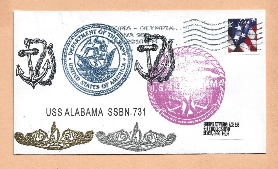 U.S.S.  ALABAMA 2010  PHIL EDWARDS ACE 353 NAVAL - Image 1 of 1