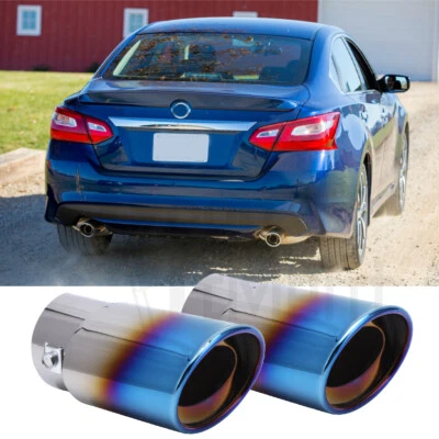 Para Nissan Altima Rogue 2 Piezas Tubo de Escape de Acero Inoxidable Punta Silenciador Trasero Azul Foto 1 de 4